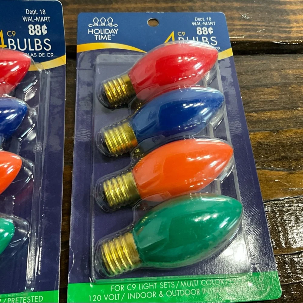 Vintage Lot of 2 Unopened Holiday Time Christmas Light Bulbs Multicolor C9